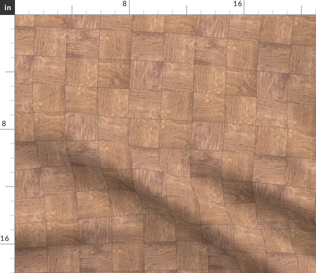 2 inch Pale Wood Checkerboard Chess Pattern Fabric 2 inch Pale Wood Checkerboard Chess Pattern Fabric