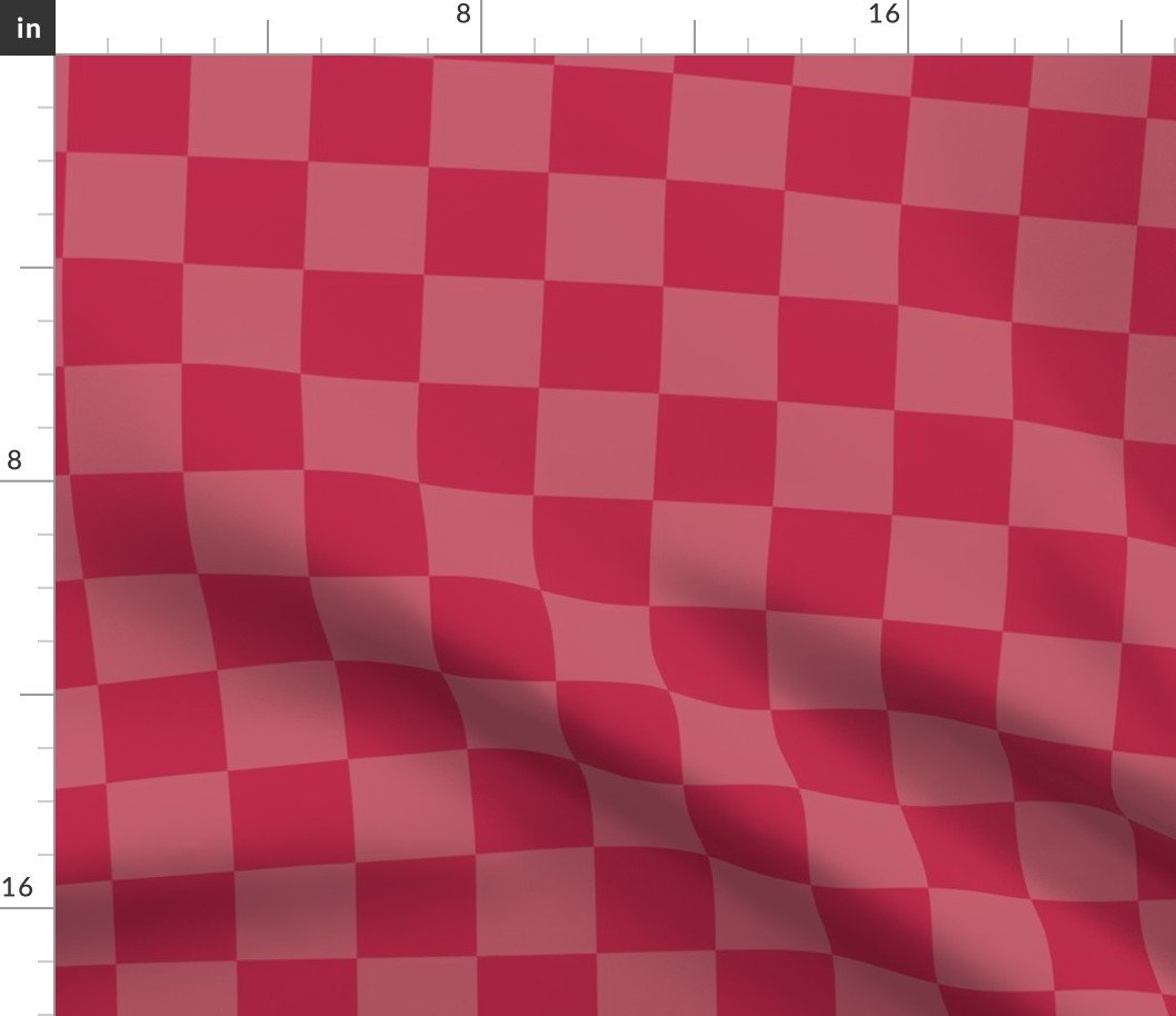 2 inch check Faded Magenta and Viva Magenta Check Checkerboard Fabric 2 inch check Faded Magenta and Viva Magenta Check Checkerboard Fabric