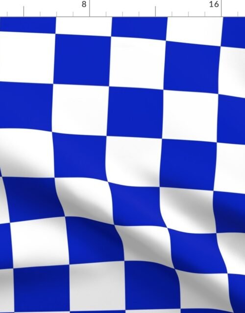 3" Cobalt Blue and White Checkerboard Squares Fabric