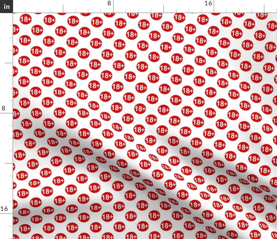 3/4 inch 18th Birthday Red and White Polkadots Fabric 3/4 inch 18th Birthday Red and White Polkadots Fabric