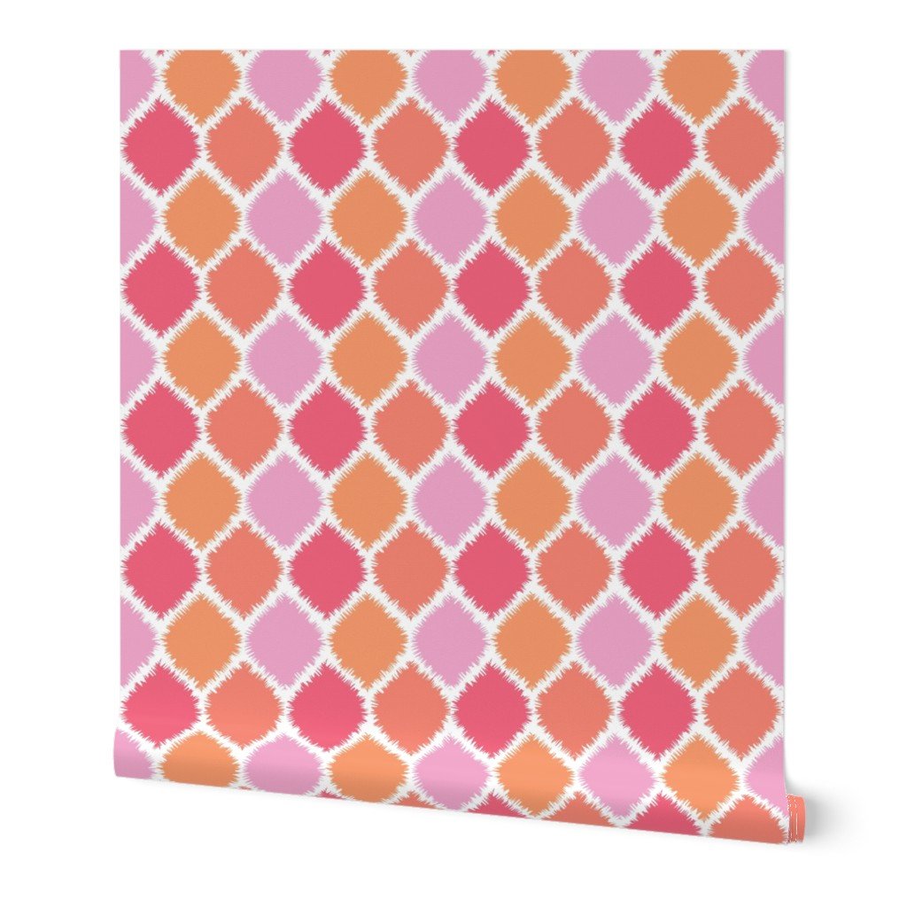 Coral and Pink Ikat Wallpaper Coral and Pink Ikat Wallpaper