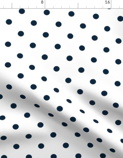 Marine Navy Blue Polkadots Fabric