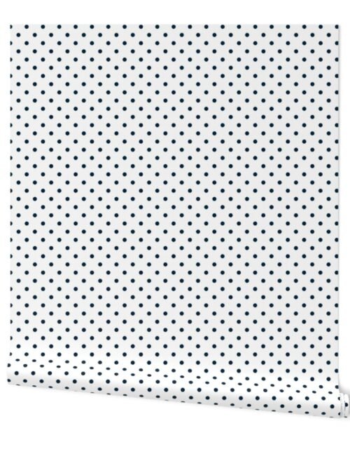 Marine Navy Blue Polkadots Wallpaper