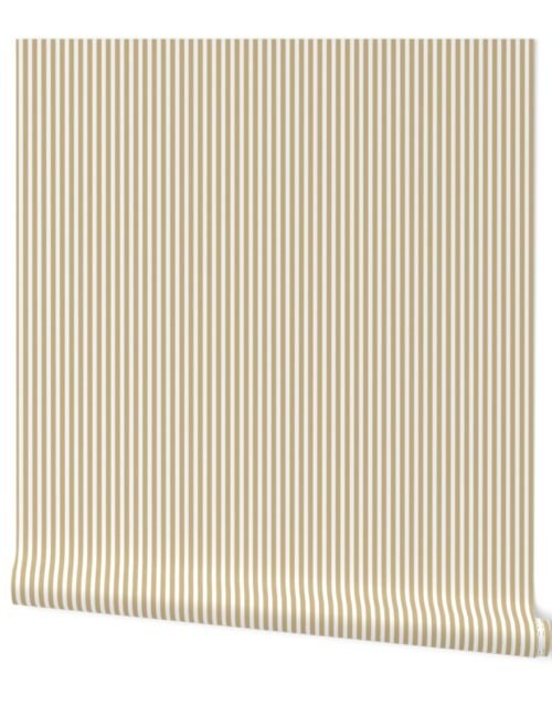 Gold and White Sailor Stripe Wallpaper