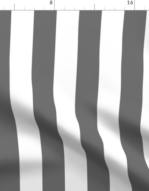 Charcoal Grey 2" Wide Cabana Stripes Fabric