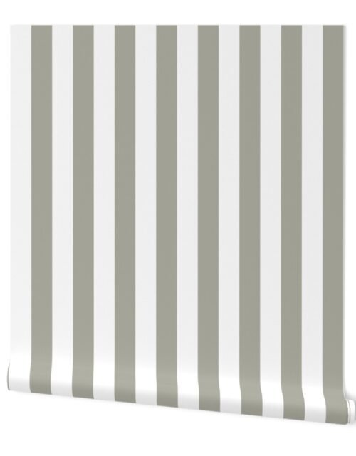 Dove Grey 2" Wide Cabana Stripes Wallpaper