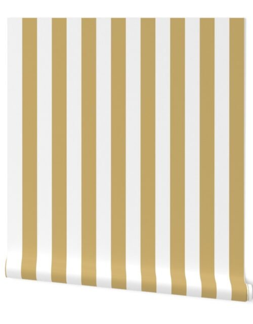 Khaki Beige 2" Wide Cabana Stripes Wallpaper