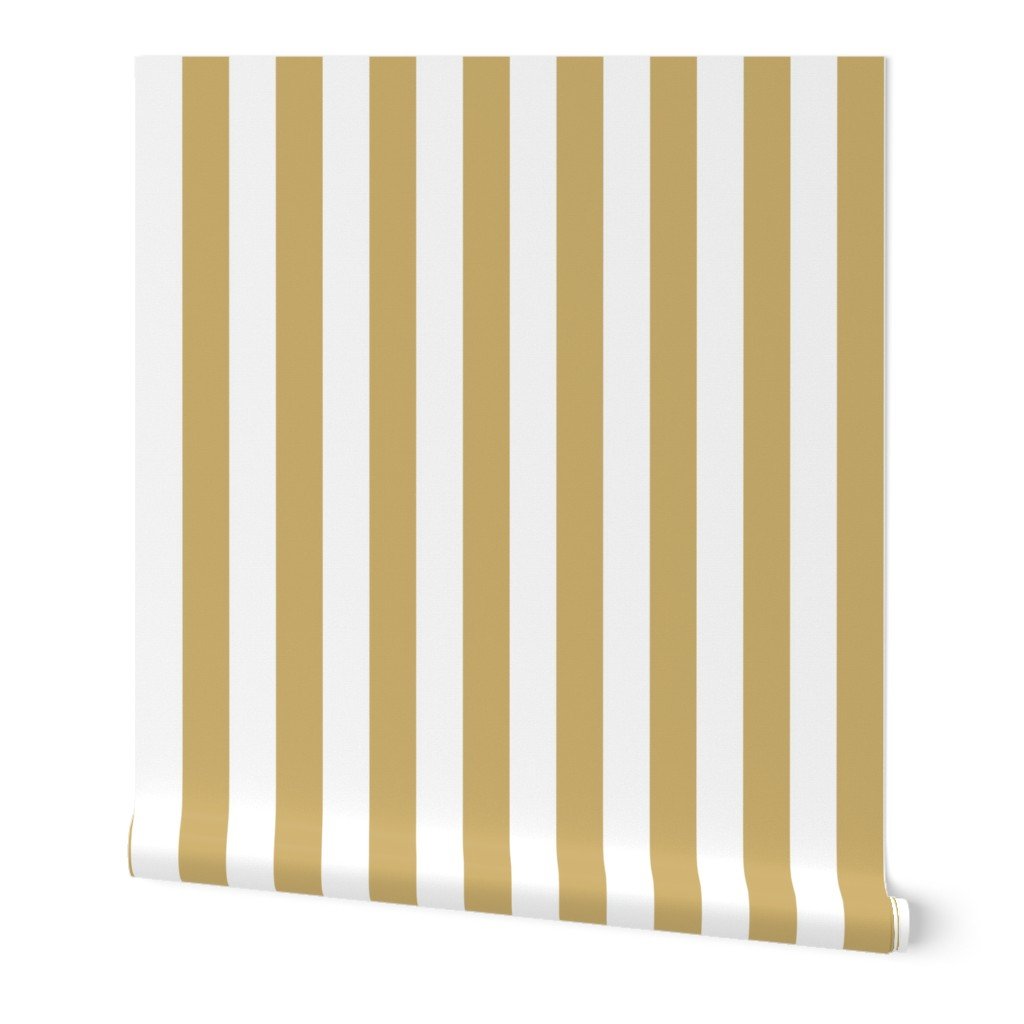 Khaki Beige 2″ Wide Cabana Stripes Wallpaper Khaki Beige 2" Wide Cabana Stripes Wallpaper