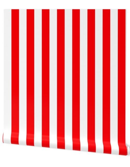 Circus Red 2" Wide Cabana Stripes Wallpaper