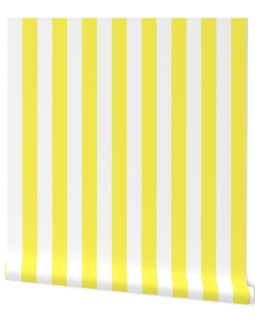 Lemon Yellow 2" Wide Cabana Stripes Wallpaper