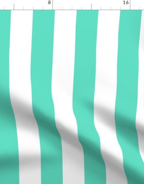 Aqua 2" Wide Cabana Stripes Fabric
