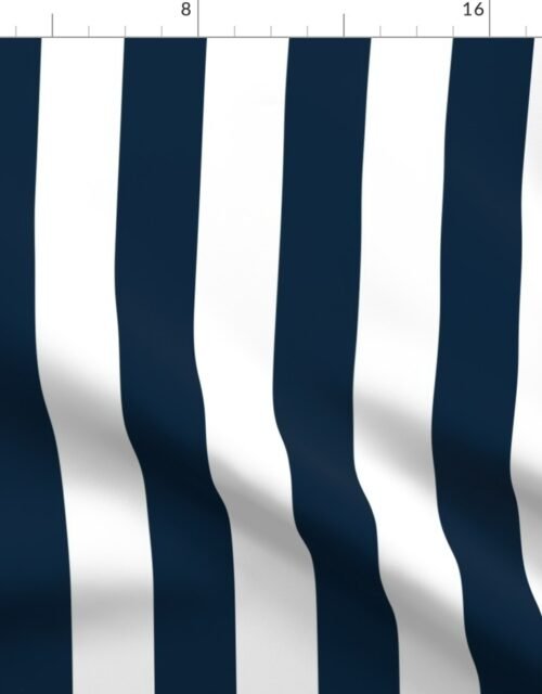 Navy Marine Blue 2" Wide Cabana Stripes Fabric