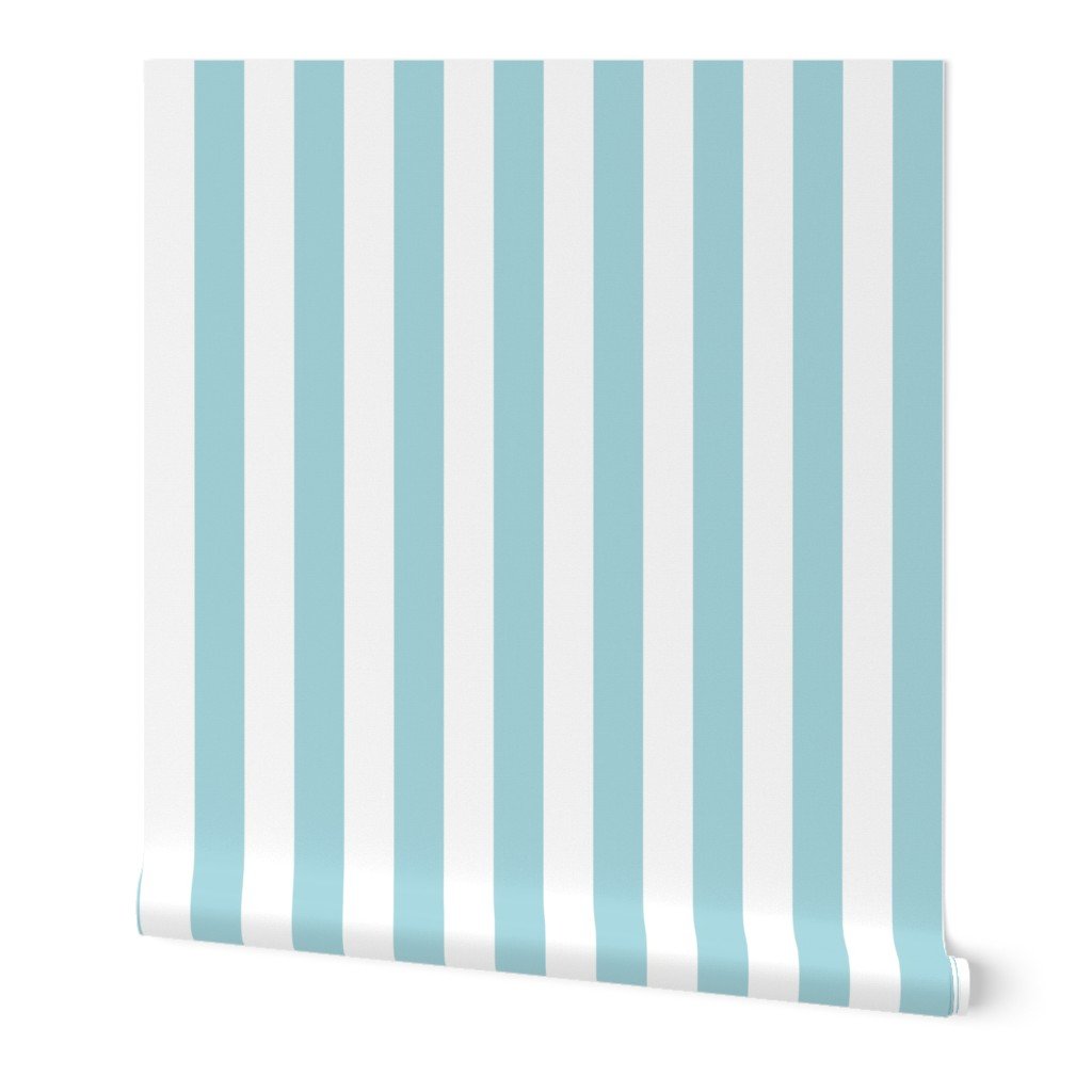 Garter Blue 2″ Wide Cabana Stripes Wallpaper Garter Blue 2" Wide Cabana Stripes Wallpaper