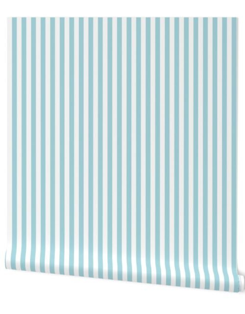 Garter Blue Sailor 1/2" Thin Stripes Wallpaper