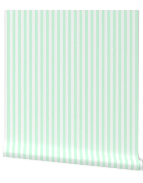 Summer Mint Sailor 1/2" Thin Stripes Wallpaper