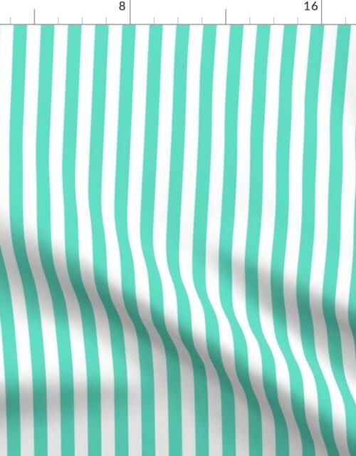 Aqua Sailor 1/2" Thin Stripes Fabric