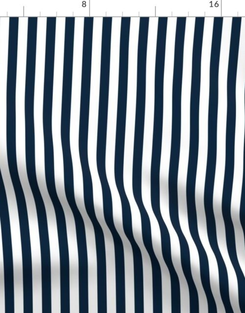 Navy Blue Sailor 1/2" Thin Stripes Fabric