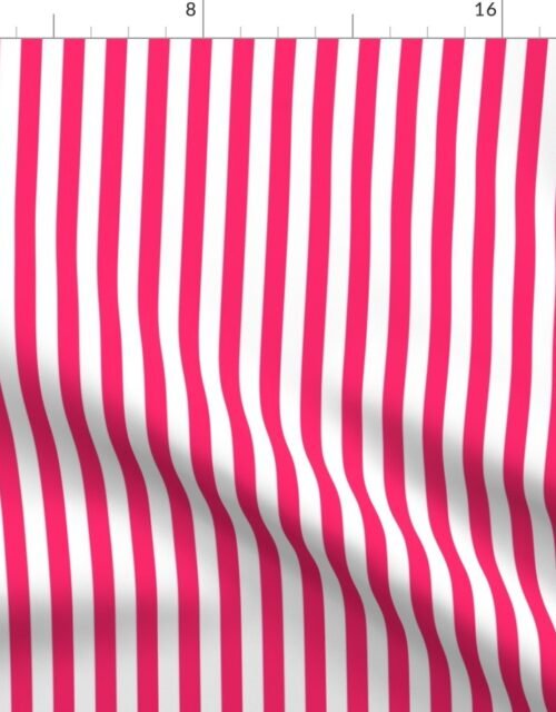 Pop Pink Sailor 1/2" Thin Stripes Fabric