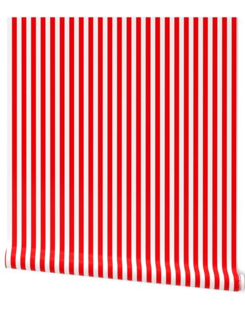 Circus Red Sailor 1/2" Thin Stripes Wallpaper