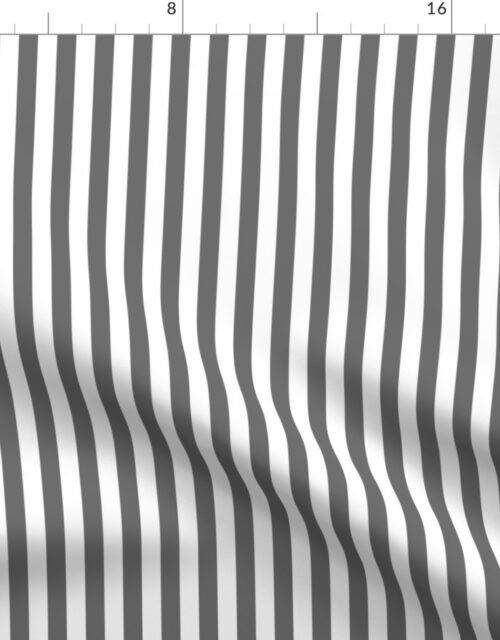 Charcoal Grey Sailor 1/2" Thin Stripes Fabric