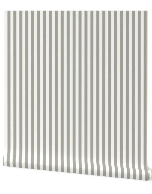 Dove Grey Sailor 1/2" Thin Stripes Wallpaper