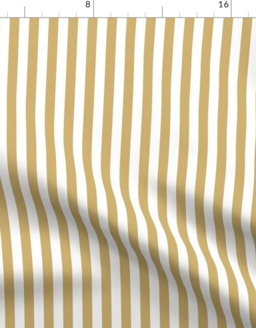 Khaki Beige Sailor 1/2" Thin Stripes Fabric