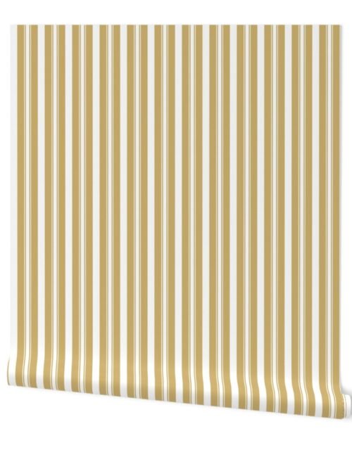 Khaki Beige Deckchair Stripes Wallpaper