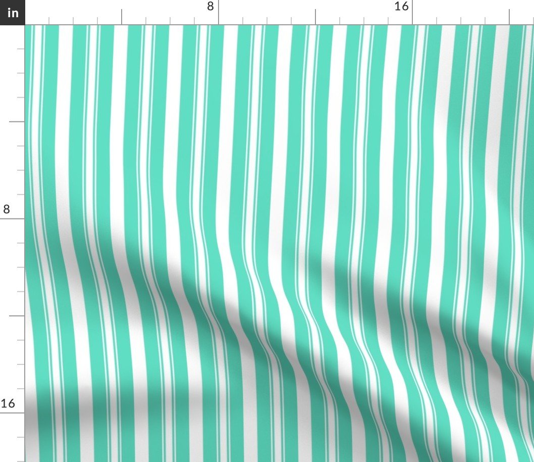 Aqua Blue Deckchair Stripes Fabric Aqua Blue Deckchair Stripes Fabric