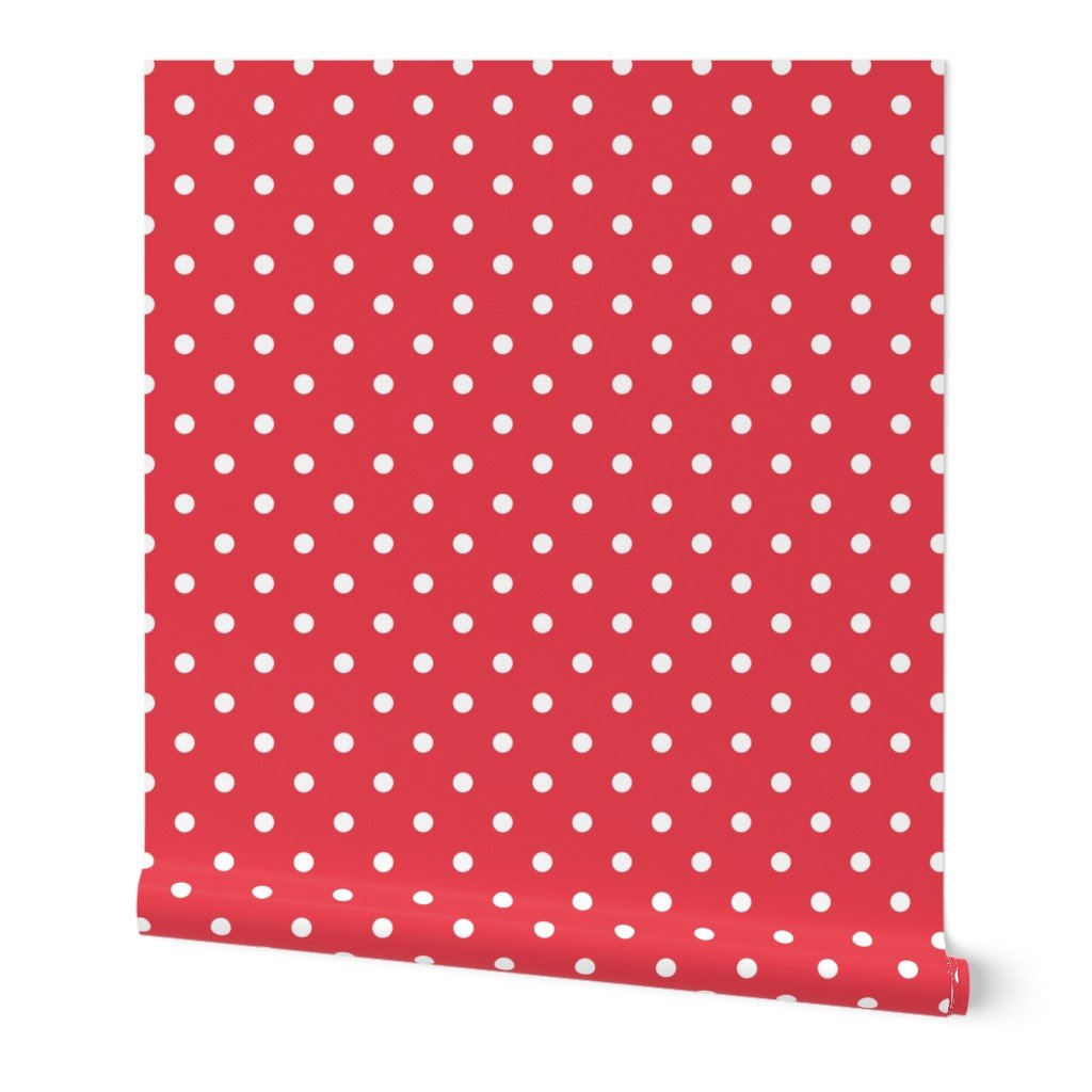 Coral and White Polka Dots Wallpaper Coral and White Polka Dots Wallpaper