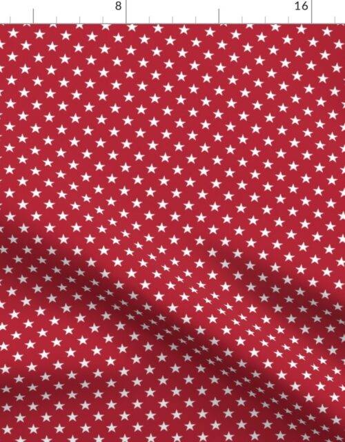 USA Flag White Stars on Red Fabric
