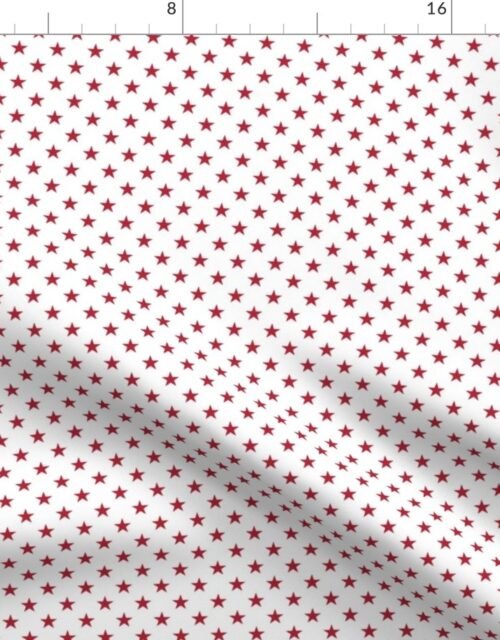 USA Flag Red Stars on White Fabric