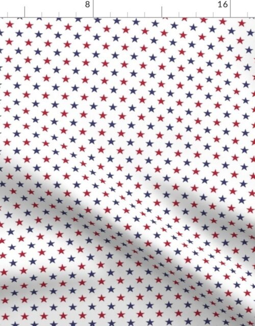 USA Flag Red and Flag Blue Stars on Flag White Fabric