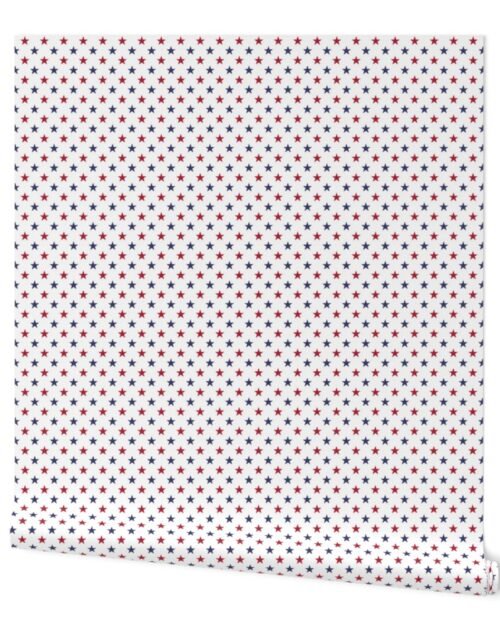 USA Flag Red and Flag Blue Stars on Flag White Wallpaper