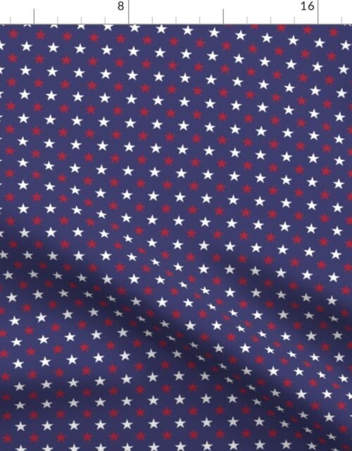 USA Flag Red and White Stars on Flag Blue Fabric