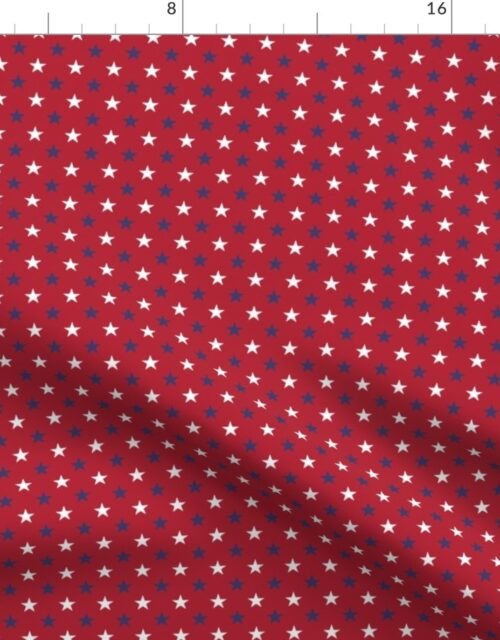 Flag Blue and White Stars on Red Fabric