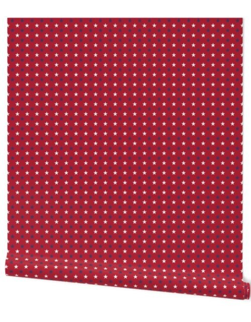 Flag Blue and White Stars on Red Wallpaper