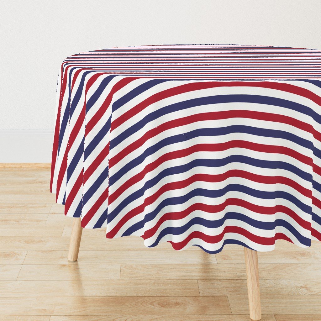 USA American Flag Red, White and Blue Alternating Stripes Round Tablecloth USA American Flag Red, White and Blue Alternating Stripes Round Tablecloth