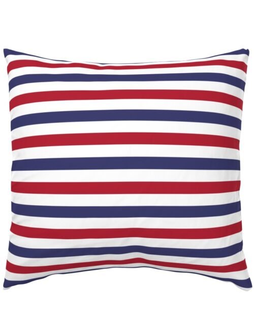 USA American Flag Red, White and Blue Alternating Stripes Euro Pillow Sham