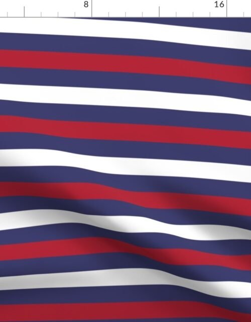 USA Flag Alternating Blue with Red and White Stripes Fabric