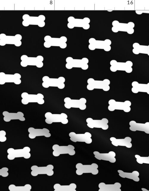 Licorice Black with White Dog Bones Fabric