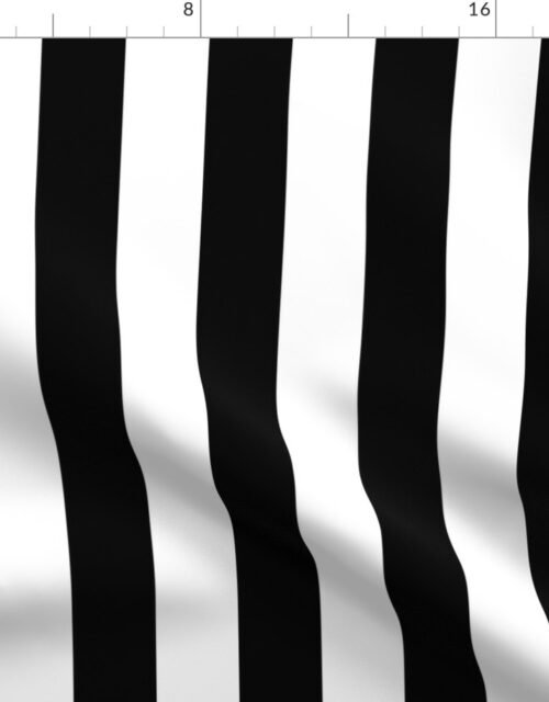 Licorice Black and White 2" Stripes Fabric
