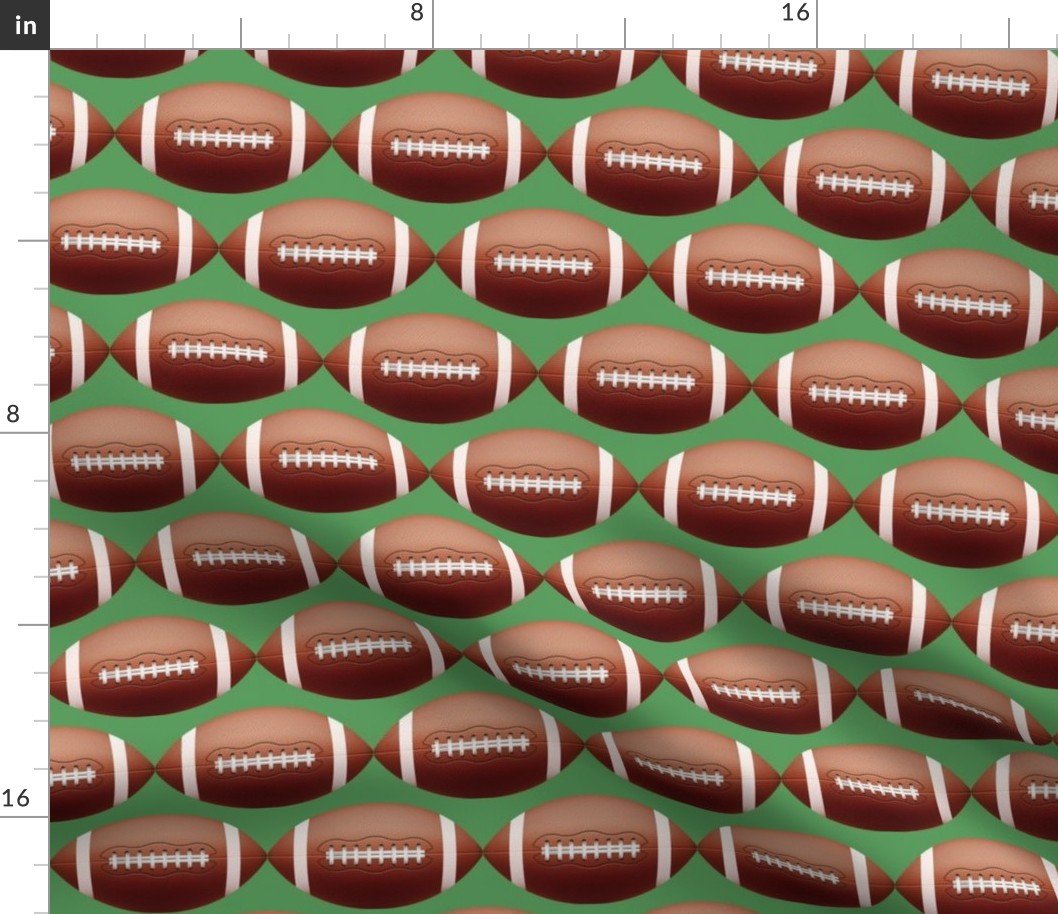 4 inch Gridiron American Pigskin Football with Lacing and Stitching on Field Green Fabric 4 inch Gridiron American Pigskin Football with Lacing and Stitching on Field Green Fabric