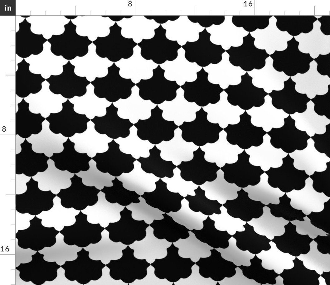 Black and White Scallop Fabric Black and White Scallop Fabric