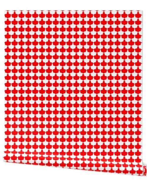 Red and White Scallop Wallpaper