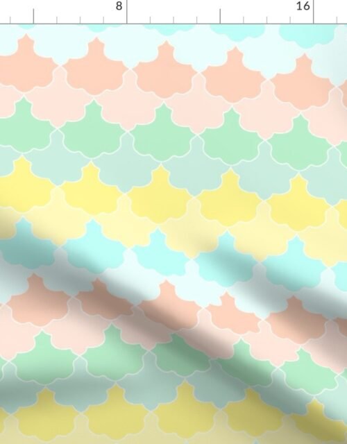 Mint, Blue & Orchid Quatrefoil Miami Scallops Fabric