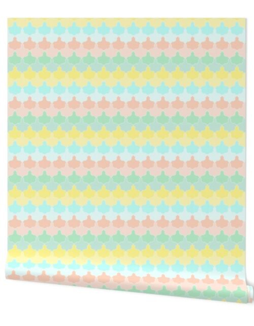 Mint, Blue & Orchid Quatrefoil Miami Scallops Wallpaper