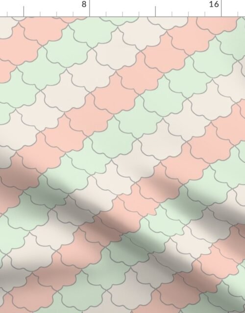 Wedding Scallops Peach and Mint Fabric