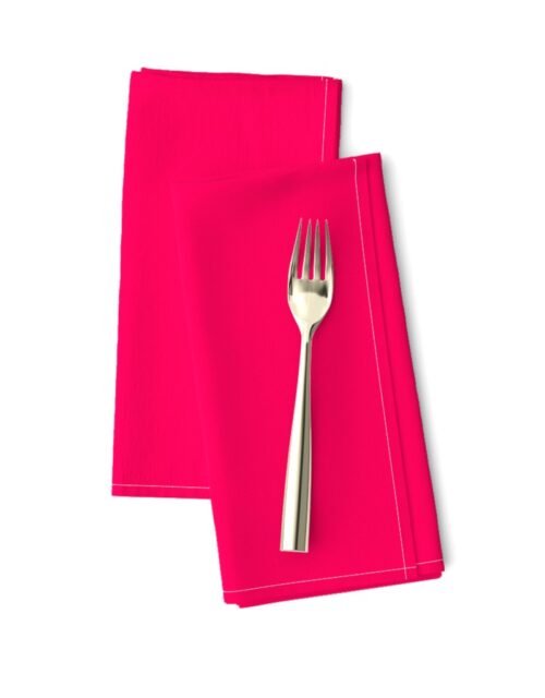 Neon Hot Pink Solid Dinner Napkins
