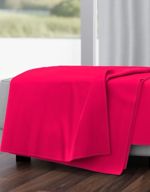 Neon Hot Pink Solid Throw Blanket