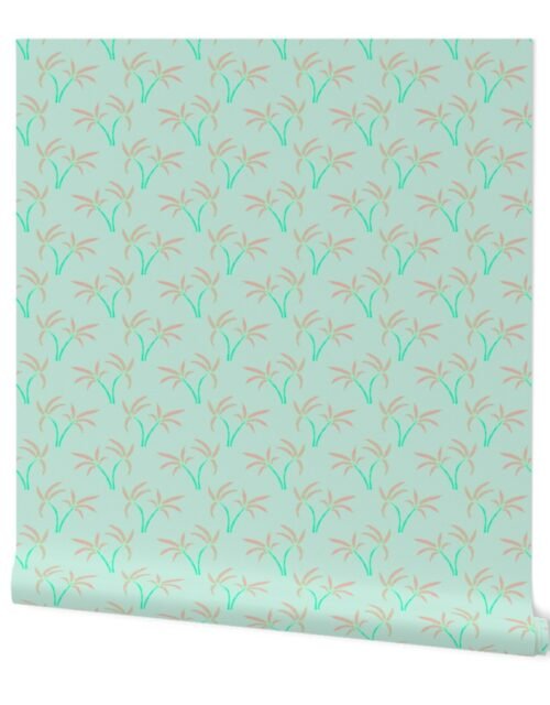 Twin Palms in Mint Wallpaper
